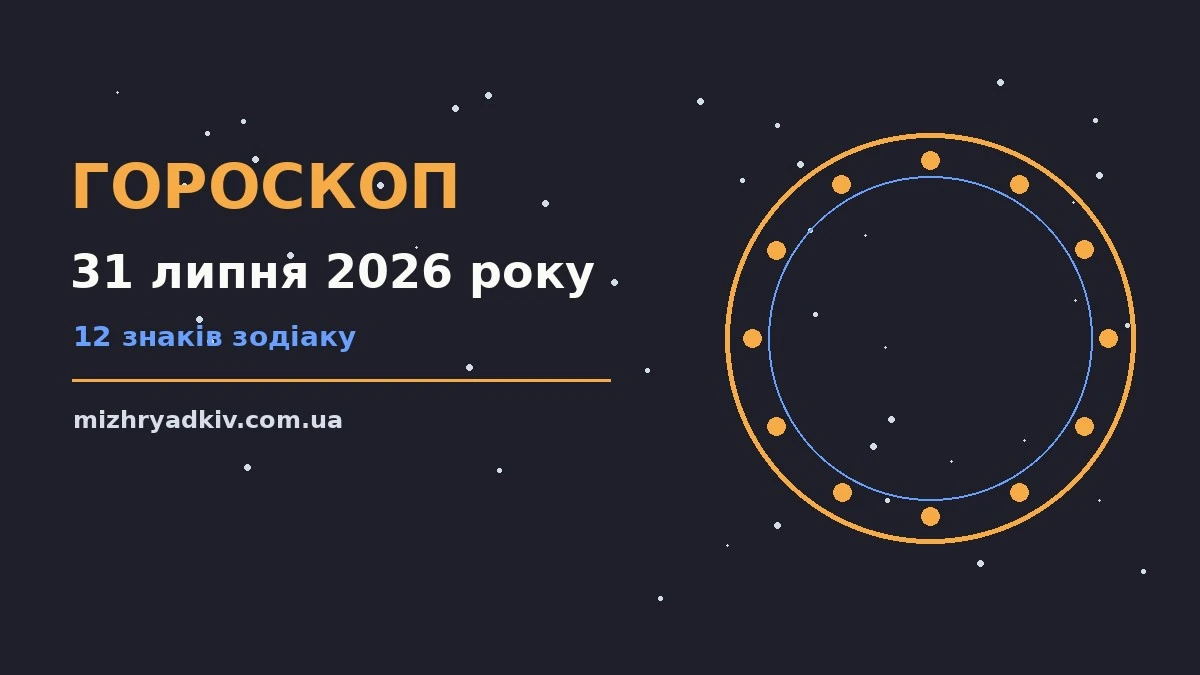 Гороскоп на 31 липня 2026 року — робочий стіл із нотатками, чашкою кави й планувальником тижня