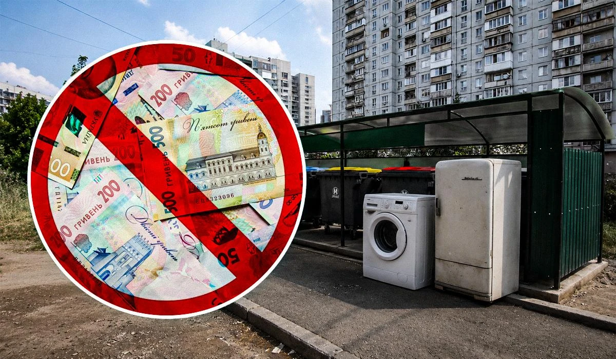 Стара великогабаритна побутова техніка біля під'їзду