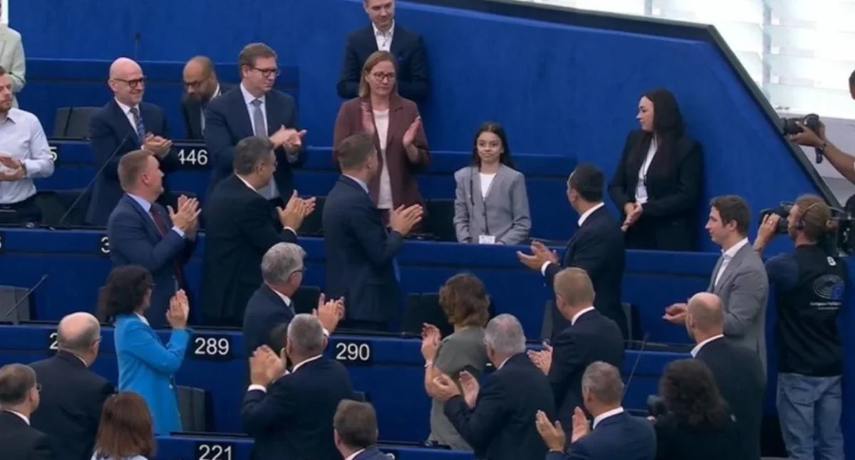Олександра Паскаль під час звернення про стан ЄС у сесійній залі Європарламенту у Страсбурзі