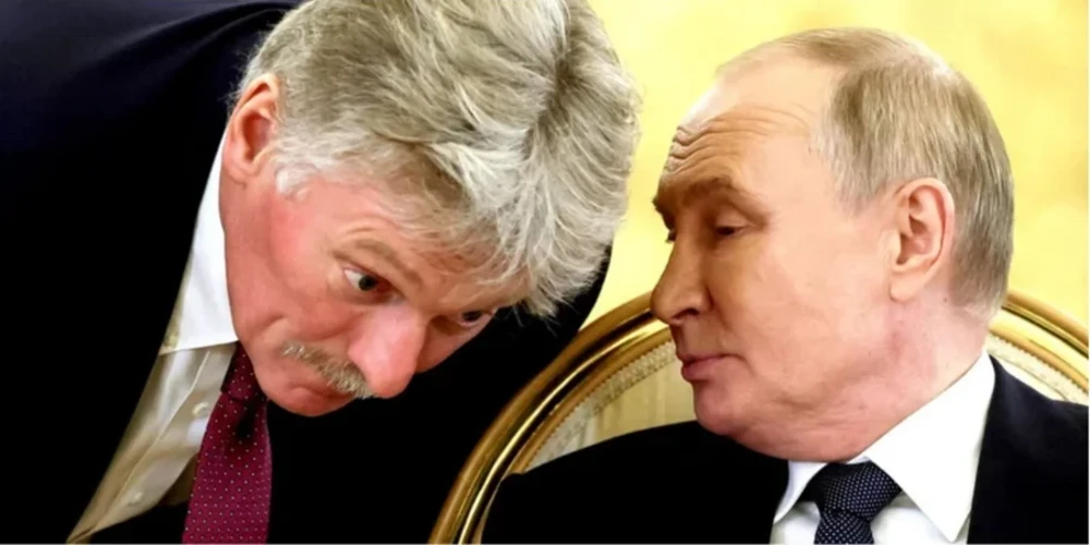 Дмитро Пєсков на брифінгу в Москві